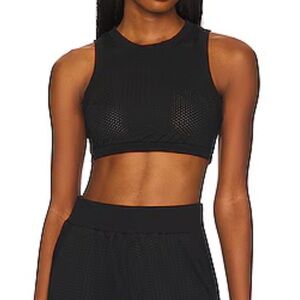 ALO Black Mesh All-Star Bra Tank
